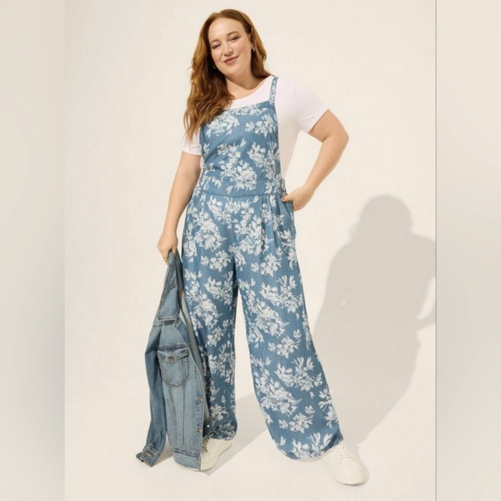 Wide Leg Tencil Overalls